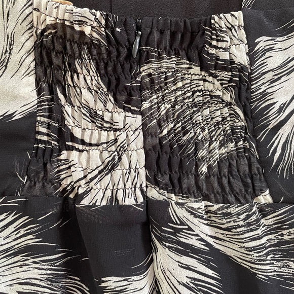 La Fée Maraboutée Black & White Feather Print Double Split Maxi Dress - Sz Eu 40 - Picture 7 of 16